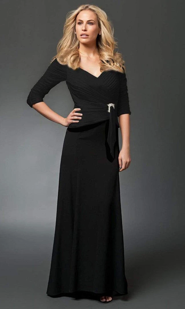 Alexander By Daymor - Ruched V-Neck A-Line Gown 1023 5 Alexander By Daymor - Ruched V-Neck A-Line Gown 1023