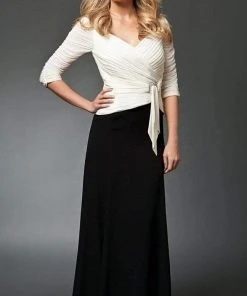 Alexander By Daymor - Ruched V-Neck A-Line Gown 1023