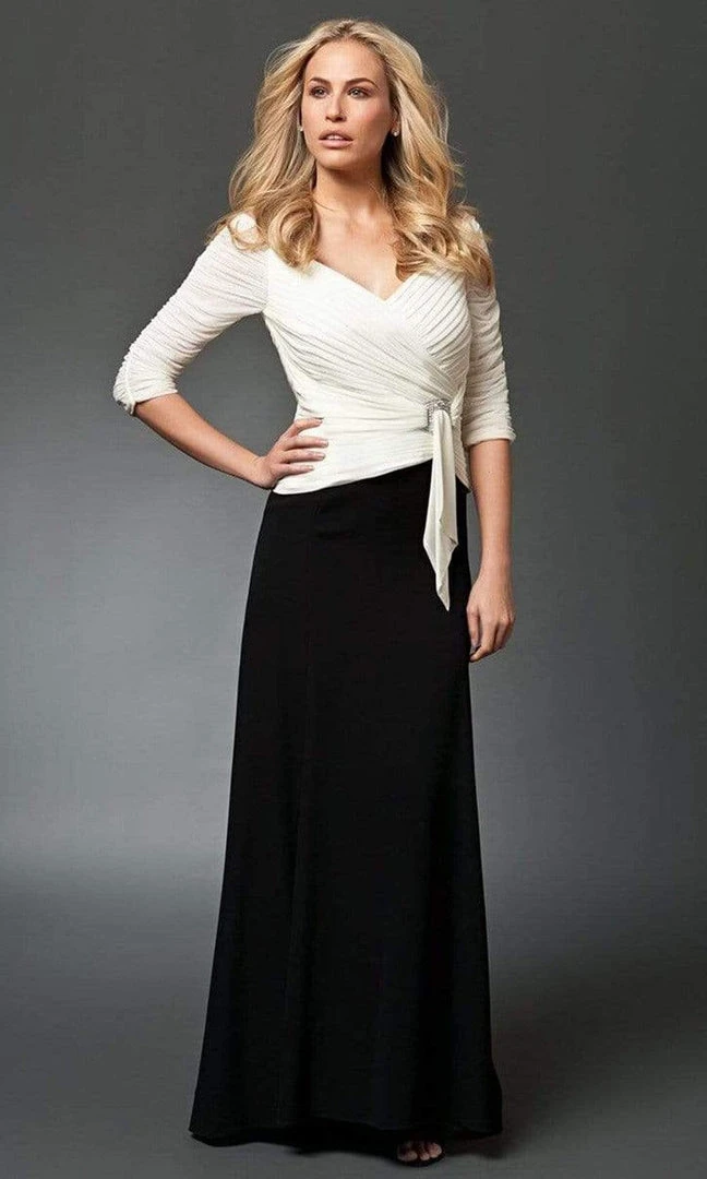 Alexander By Daymor - Ruched V-Neck A-Line Gown 1023 3 Alexander By Daymor - Ruched V-Neck A-Line Gown 1023