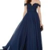 Alyce Paris - 27018 Lace Appliqued Off-Shoulder A-Line Gown