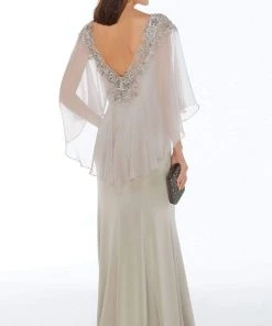 Alyce Paris - 27170 Beaded V-Neck Gown With Sheer Capelet