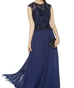 Alyce Paris - 27326 Sleeveless Sequin Jewel Neck A-Line Chiffon Dress