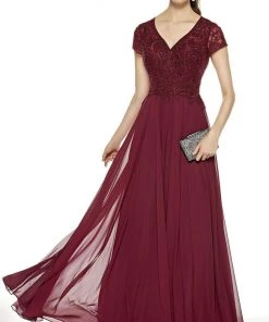 Alyce Paris - 27389 Embellished V-Neck A-Line Dress