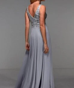 Alyce Paris 27473 - Embroidered Sleeveless V-neck Formal Dress