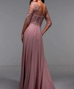 Alyce Paris - 27475 Quarter Sleeve Floral Embroidered Dress