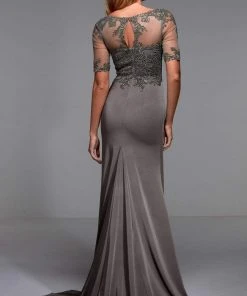 Alyce Paris - 27477 Lace Bateau Neck Trumpet Dress