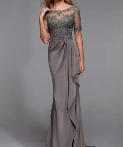 Alyce Paris - 27477 Lace Bateau Neck Trumpet Dress