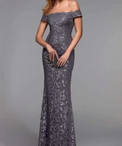 Alyce Paris - 27485 Off Shoulder Sequined Lace Dress