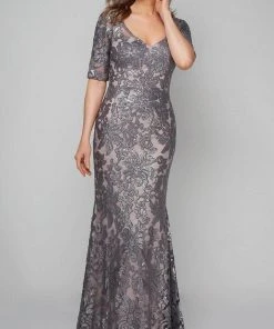 Alyce Paris 27497 - Short Sleeved Evening Dress