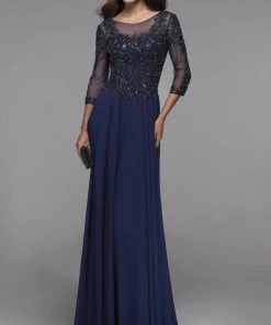 Alyce Paris 27502 - Beaded Bateau Neck Formal Dress
