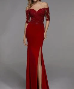 Alyce Paris 27518 - Lace Appliqued Off-shoulder Long Dress