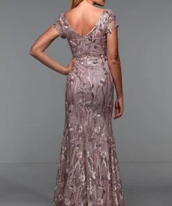 Alyce Paris 27533 - Embroidered V-neck Formal Dress