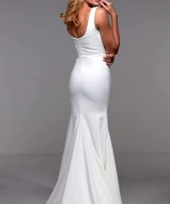 Alyce Paris - 27538 Embellished Bateau Neck Trumpet Dress With Train