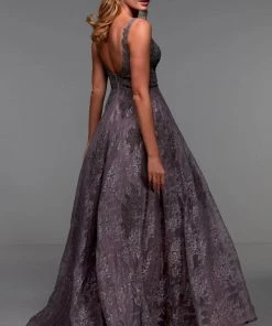 Alyce Paris 27552 - Floral Lace Sleeveless Long Dress