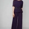 Alyce Paris 27576 - Short Sleeve Jewel Neck Jumpsuit