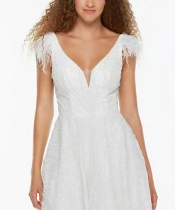 Alyce Paris 3100 - Cap Sleeve Glitter Cocktail Dress