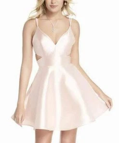 Alyce Paris - 3879 V Neck Cutout Bandeau Back Mikado Cocktail Dress