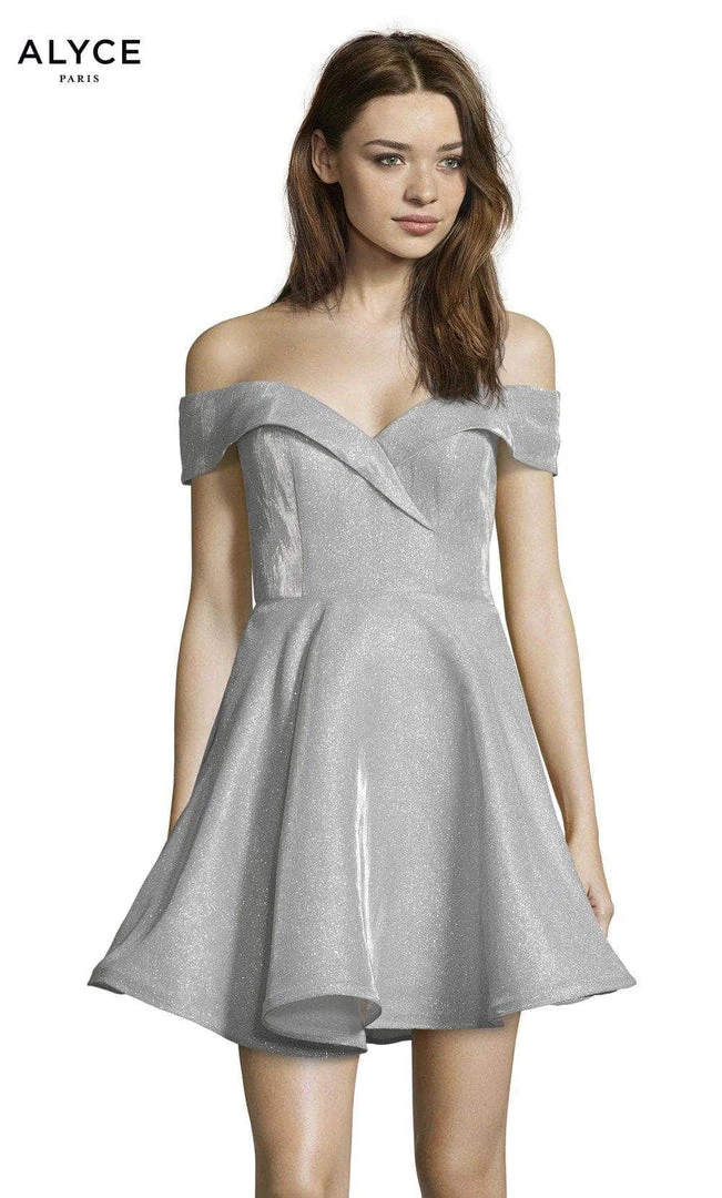 Alyce Paris 4184 - Off Shoulder A-Line Short Dress 3 Alyce Paris 4184 - Off Shoulder A-Line Short Dress