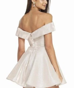 Alyce Paris 4184 - Off Shoulder A-Line Short Dress