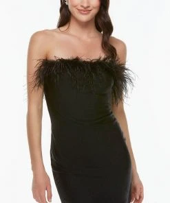 Alyce Paris 4524 - Feathered Strapless Fitted Cocktail Dress