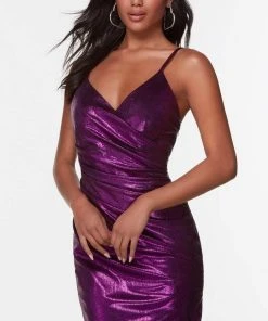 Alyce Paris 4532 - V-Neck Metallic Cocktail Dress