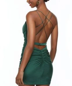 Alyce Paris 4561 - V-Neck Ruched Short Formal Dress