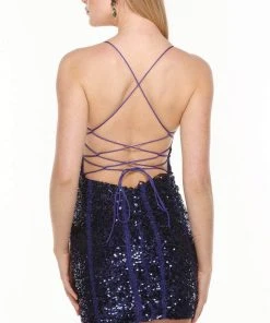 Alyce Paris 4596 - Deep V-Neck Short Prom Dress