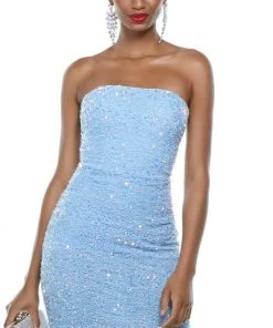Alyce Paris 4605 - Strapless Sequined Cocktail Dress