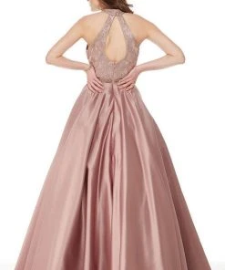 Alyce Paris - 5021 Sleeveless Beaded Lace High Neck Ballgown