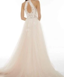 Alyce Paris - 5089 Lace Halter Tulle A-Line Gown