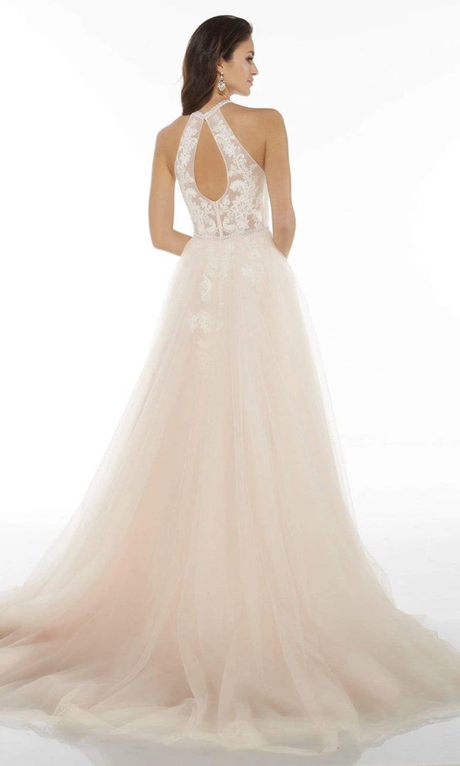 Alyce Paris - 5089 Lace Halter Tulle A-Line Gown 4 Alyce Paris - 5089 Lace Halter Tulle A-Line Gown