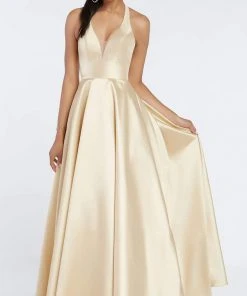 Alyce Paris - 60393 Halter Neck Vibrant Shantung A-Line Prom Dress 8 Alyce Paris - 60393 Halter Neck Vibrant Shantung A-Line Prom Dress