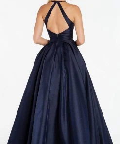 Alyce Paris - 60393 Halter Neck Vibrant Shantung A-Line Prom Dress