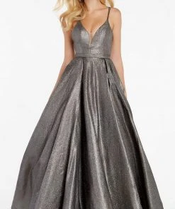 Alyce Paris - 60564 Shimmering Sleeveless High Slit A-Line Gown