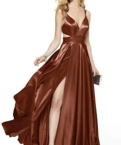 Alyce Paris - 60625 Shiny Cut-Out Back A-line Dress