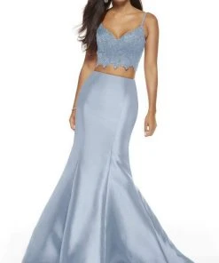 Alyce Paris - 60633 Two-Piece Lace Bodice Mikado Mermaid Gown