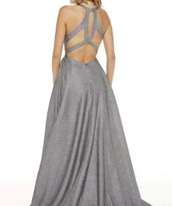 Alyce Paris - 60722 Glittered V-Neck A-line Dress