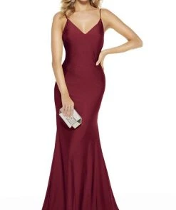 Alyce Paris - 60773 V Neck Spaghetti Strap Open Back Mermaid Gown