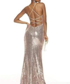 Alyce Paris - 60822 Sleeveless V Neck Fitted Allover Sequins Gown