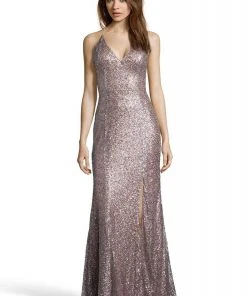 Alyce Paris - 60822 Sleeveless V Neck Fitted Allover Sequins Gown 16 Alyce Paris - 60822 Sleeveless V Neck Fitted Allover Sequins Gown