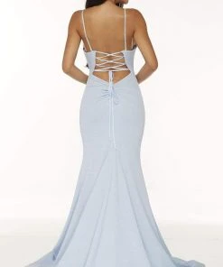 Alyce Paris - 60865 Plunging Glitter Jersey Mermaid Dress