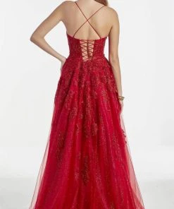 Alyce Paris - 60882 Spaghetti Strap Shimmer Tulle A-Line Gown