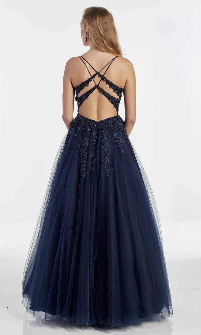 Alyce Paris - 60888 Lace V Neck Tulle A-line Gown 4 Alyce Paris - 60888 Lace V Neck Tulle A-line Gown