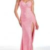Alyce Paris - 60935 V-Neck High Slit Sequin Sheath Gown