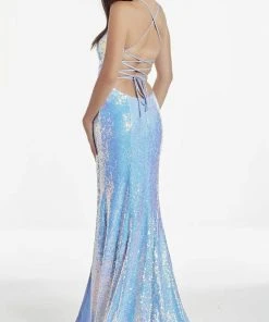 Alyce Paris - 60937 Sequin Ornate Zip-Up High Slit Gown