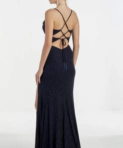 Alyce Paris - 60962 V Neck Sparkle Jersey Sheath Dress 9 Alyce Paris - 60962 V Neck Sparkle Jersey Sheath Dress