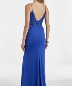 Alyce Paris - 60965 Semi Sheer Sleeveless Lace Bodice Crepe Gown