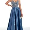 Alyce Paris - 60971 V-Neck Beaded Bodice Satin A-Line Gown 1 Alyce Paris - 60971 V-Neck Beaded Bodice Satin A-Line Gown