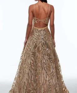 Alyce Paris - 61000 Beaded Strappy Bandeau Dress