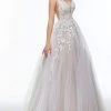Alyce Paris - 61015 Illusion Plunge Neck Lace Applique Tulle Ballgown